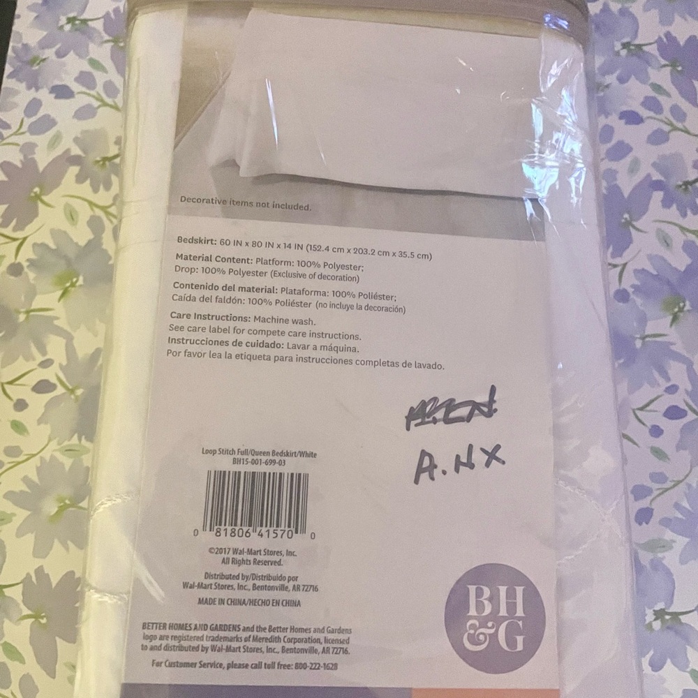 Better Homes & Garden F/Q Bedskirt / White / Loop Stitch * NEW NIP ** - Picture 2 of 2